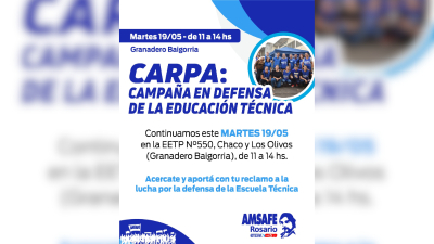 Realizarán una carpa en defensa de la educación técnica en la ciudad