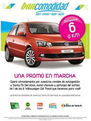 El Nuevo Banco de Santa Fe lanzó Bancomodidad, una promo que sorteará 6 autos 0 KM entre sus clientes