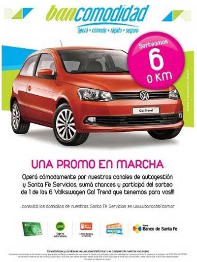 El Nuevo Banco de Santa Fe lanzó Bancomodidad, una promo que sorteará 6 autos 0 KM entre sus clientes