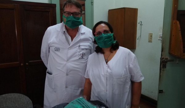 En un proyecto entre público y privado donan barbijos al hospital de Baigorria y a las fuerzas policiales