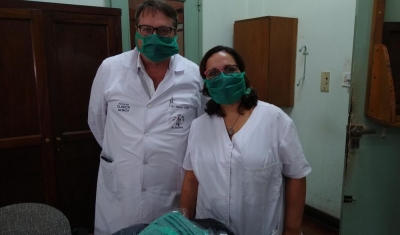 En un proyecto entre público y privado donan barbijos al hospital de Baigorria y a las fuerzas policiales