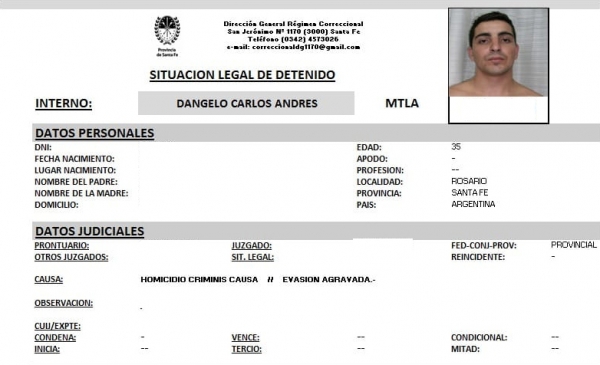 Se fugó de la cárcel de Piñero uno de los asesinos de Edgardo "Rana" Giménez