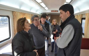 Ramos compartió con la gente el primer día de visita al tren en Rosario Norte