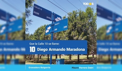 Ferrero D'atri propuso ponerle “10 Diego Armando Maradona” a una calle de Los Robles