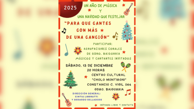 Festival coral de fin de año reúne a agrupaciones de Baigorria en un recital navideño