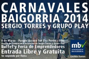 Se realizarán en Baigorria los carnavales 2014