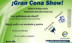 Baigorria Joven realizará una Cena Show