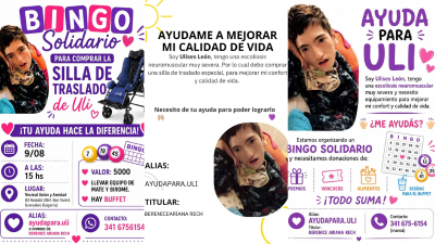 Organizan un bingo solidario para ayudar a Ulises León a conseguir una silla postural
