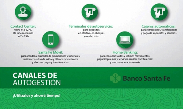 Banco Santa Fe recomienda el uso de su múltiple oferta de canales digitales