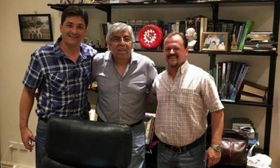 Hugo Moyano recibió a Sergio Aladio