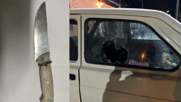 Amenazó a una vecina con un cuchillo, le destrozó el auto y fue detenido