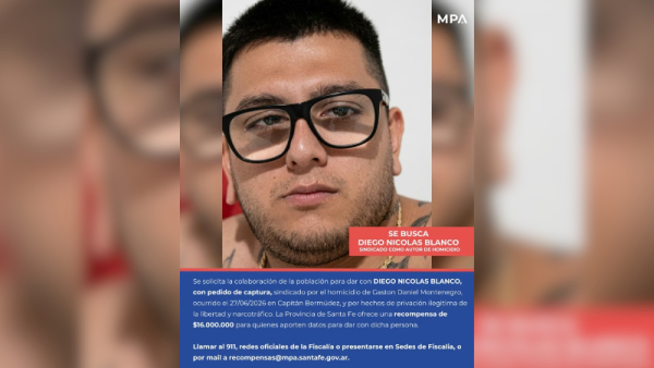 Recompensa de $16 millones para encontrar al acusado por un crimen en Capitán Bermúdez