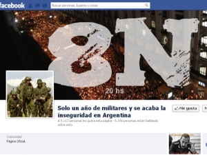 Piden un golpe de Estado y convocan a la marcha del 8N