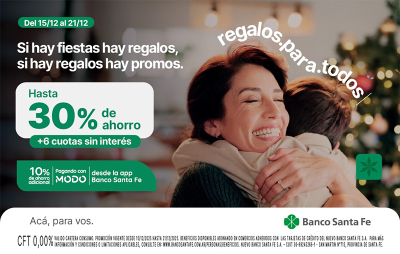 Banco Santa Fe celebra la Navidad con beneficios exclusivos y grandes promociones