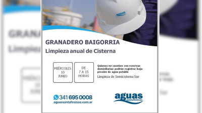 Aguas Santafesinas realizará tareas de mantenimiento en la ciudad