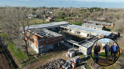 La gestión de Pullaro continúa con la construcción de la nueva escuela de Pueblo Andino