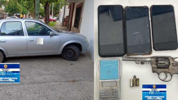 Un pasajero armado y un taxista fueron detenido con una balanza de precisión
