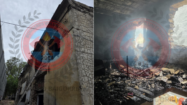 Se incendió una vivienda de dos plantas