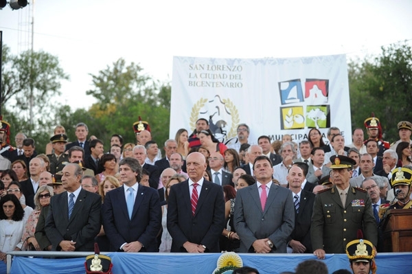 Bonfatti, Raimundo y Boudou encabezaron el acto de conmemoración por el bicentenario del Combate de San Lorenzo