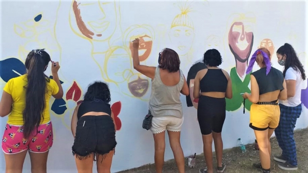 Mural en conmemoración al Día Internacional de la Mujer Trabajadora