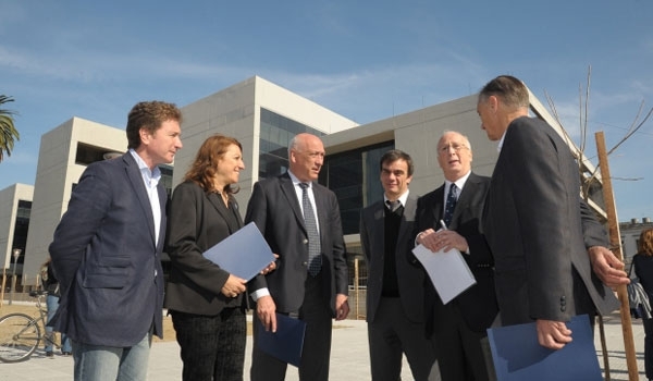 Bonfatti recorrió las obras de la última etapa del Centro de Justicia Penal de Rosario