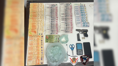 Cuatro aprehendidos con cocaína y una pistola secuestrada en Baigorria