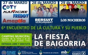 La Bersuit, Los Nocheros, Coty, Kaniche y Freddy, en la Gran Fiesta de la Cultura y su Pueblo