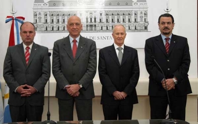 El gabinete en pleno apoyó a Lamberto, Drivet, Odriozola y Ardiles, ante las amenazas recibidas