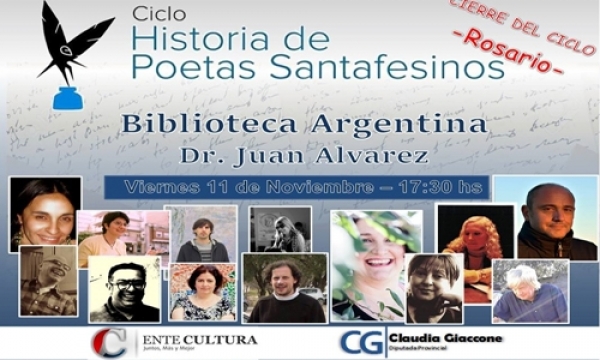La prestigiosa “Biblioteca Argentina D. Juan Álvarez” de Rosario, recibe la jornada de cierre del ciclo “Historia de poetas argentinos”