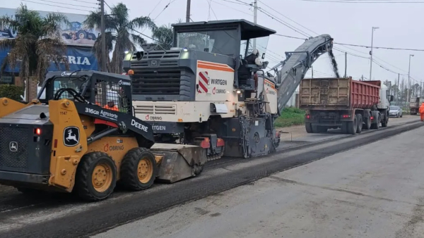 Avanza la repavimentación de la Ruta 11 en Puerto San Martín: continúan los desvíos por las obras