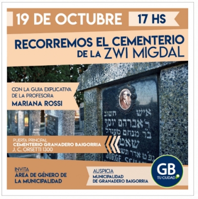 Recorrida en el cementerio hebreo de Baigorria